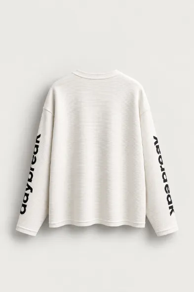 Daybreak - Beyaz - Boxy Fit - Erkek Sweatshirt