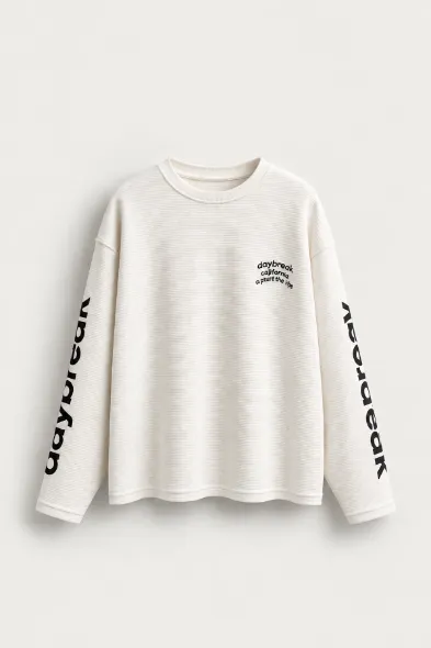 Daybreak - Beyaz - Boxy Fit - Erkek Sweatshirt