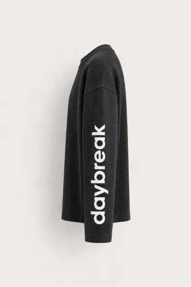 Daybreak - Siyah - Boxy Fit - Erkek Sweatshirt