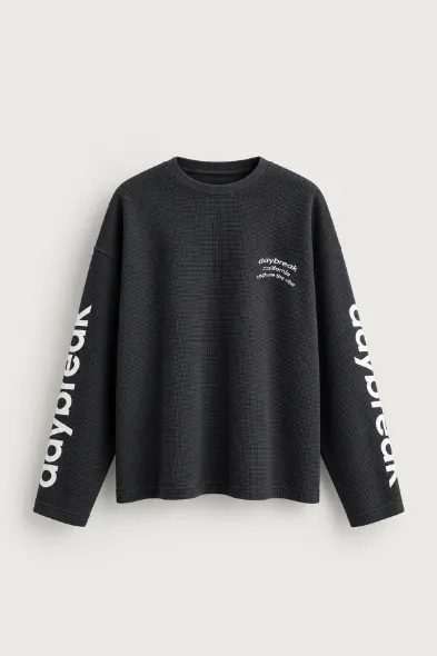 Daybreak - Siyah - Boxy Fit - Erkek Sweatshirt