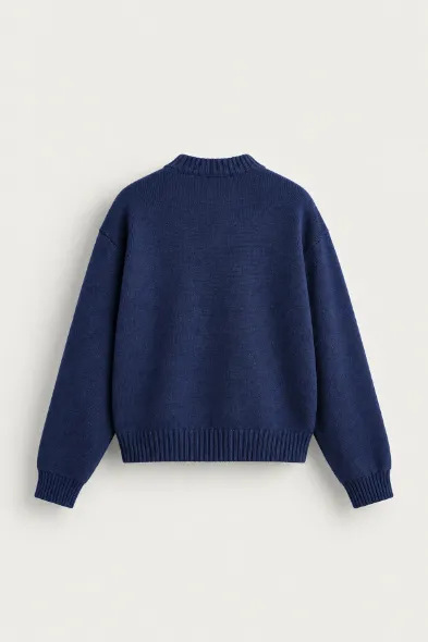 Corbin - Lacivert - Boxy Fit - Çift Fermuarlı - Erkek Kazak