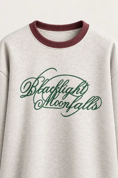Blacklight - Açık Gri - Uzun Kollu Erkek Sweatshirt
