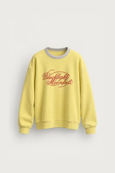 Blacklight - Sarı - Uzun Kollu Erkek Sweatshirt
