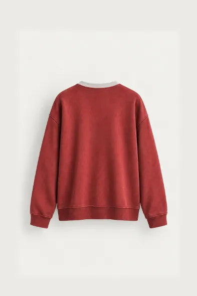 Blacklight - Bordo - Uzun Kollu Erkek Sweatshirt