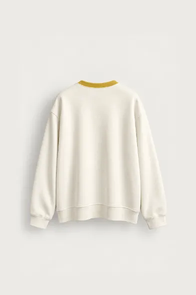 Blacklight - Beyaz - Uzun Kollu Erkek Sweatshirt
