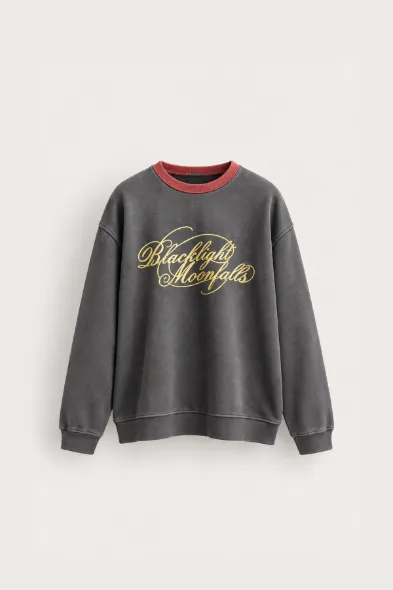 Blacklight - Siyah - Uzun Kollu Erkek Sweatshirt