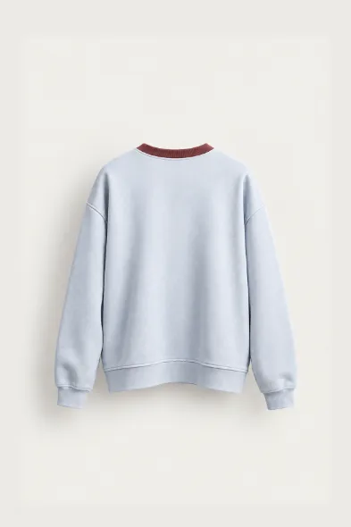 Blacklight - Bebe Mavi - Uzun Kollu Erkek Sweatshirt