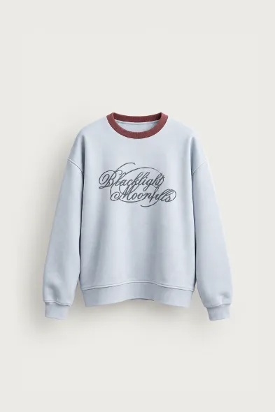 Blacklight - Bebe Mavi - Uzun Kollu Erkek Sweatshirt