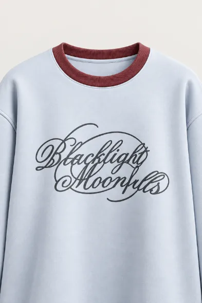 Blacklight - Bebe Mavi - Uzun Kollu Erkek Sweatshirt