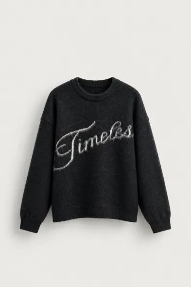 Timeless - Siyah - Oversize Fit - Erkek Kazak