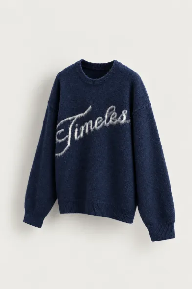 Timeless - Lacivert - Oversize Fit - Erkek Kazak
