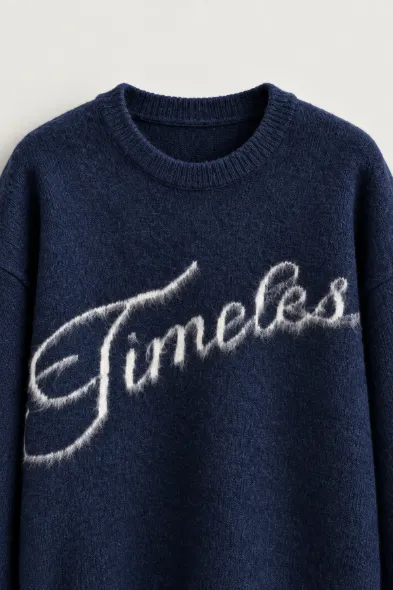 Timeless - Lacivert - Oversize Fit - Erkek Kazak