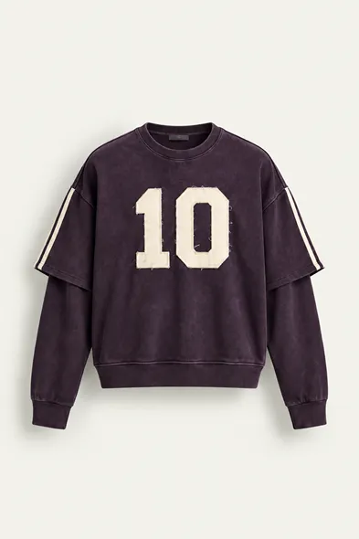 Arlo - Mor - Bisiklet Yaka %100 Pamuk - Erkek Sweatshirt