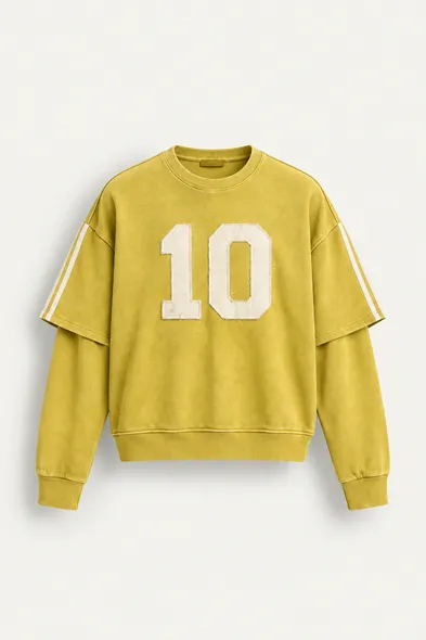 Arlo - Sarı - Bisiklet Yaka %100 Pamuk - Erkek Sweatshirt