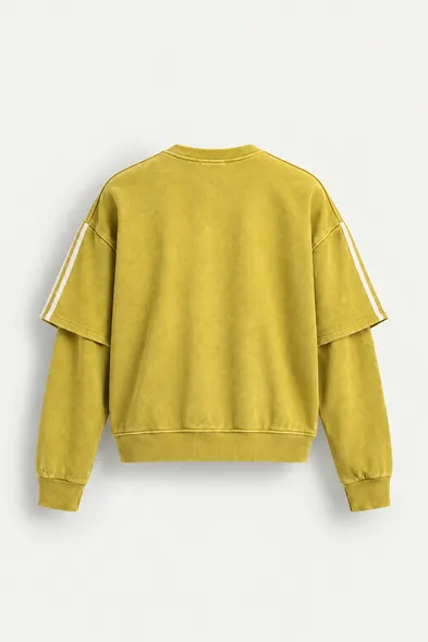 Arlo - Sarı - Bisiklet Yaka %100 Pamuk - Erkek Sweatshirt