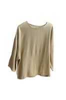 Santurino Haki Fakir Kol Oversize Keten T-Shirt