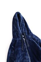 Turek Navy Blue Soft Kapüşonlu Pelüş Ceket