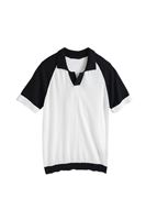 Lubbock Siyah Yakalı Beyaz Triko Tshirt