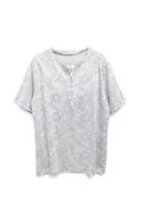 Chitre Desenli Gri Erkek Tshirt