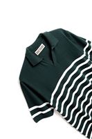 Oakland Beyaz Çizgili Yeşil Triko Tshirt