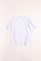 Rio Beyaz Oversize Keten Erkek Tshirt  