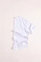 Rio Beyaz Oversize Keten Erkek Tshirt  
