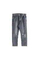 York Gri Yırtıklı Boyfriend Denim Erkek Pantolon