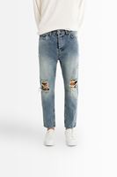 York Açık Mavi Yırtıklı Boyfriend Denim Erkek Pantolon