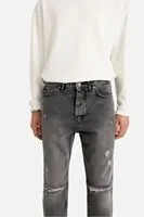 York Gri Yırtıklı Boyfriend Denim Erkek Pantolon