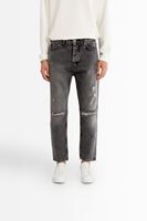 York Gri Yırtıklı Boyfriend Denim Erkek Pantolon