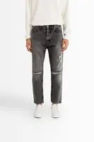 York Gri Yırtıklı Boyfriend Denim Erkek Pantolon