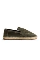 Minoa Haki Loafer Süet Hakiki Deri Erkek Espadril