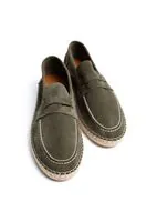 Minoa Haki Loafer Süet Hakiki Deri Erkek Espadril