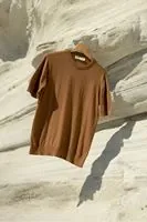 Briss Kahve Bisiklet Yaka %100 Pamuk Triko Erkek Tshirt