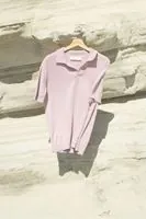 Alten Lila Polo Yaka %100 Pamuk Triko Erkek Tshirt