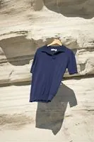 Alten Lacivert Polo Yaka %100 Pamuk Triko Erkek Tshirt