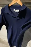 Alten Lacivert Polo Yaka %100 Pamuk Triko Erkek Tshirt