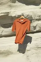 Alten Şeftali Polo Yaka %100 Pamuk Triko Erkek Tshirt
