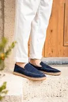 Minoa Lacivert Loafer Süet Hakiki Deri Erkek Espadril