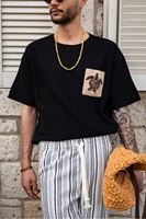 Michelangelo Siyah %100 Pamuk Erkek Tshirt