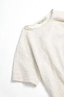 Huston Duble Size Kahve Çizgili %100 Pamuk Erkek T-shirt 