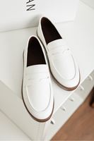 Vera Loafer Beyaz Cilt Ayakkabı