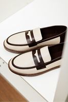 Oura Loafer Bej Kahve Cilt Ayakkabı