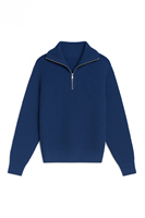 Dreson Lacivert Yaka Fermuarlı Kazak