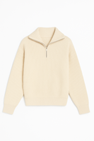 Dreson Bej Yaka Fermuarlı Kazak