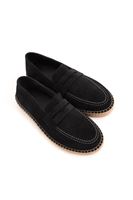 Minoa Siyah Loafer Süet Deri Espadril