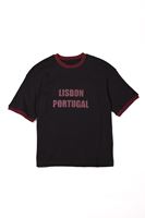 Axis Siyah Bordo Oversize %100 Pamuk Erkek Tshirt
