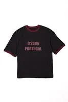 Axis Siyah Bordo Oversize %100 Pamuk Erkek Tshirt