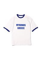 Axis Beyaz Mavi Oversize %100 Pamuk Erkek Tshirt