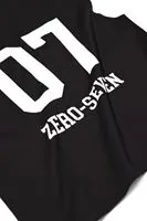 Zero-Seven Siyah Oversize Kolsuz %100 Pamuk Erkek Tshirt